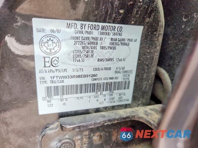Zdjęcie 12 z 12 samochodu: 2008 FORD F350 SUPER DUTY VIN:1FTWW33R98EB91260 - miniatura