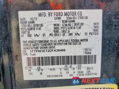 Zdjęcie 12 z 12 samochodu: 2013 FORD F150 SUPERCREW VIN:1FTFW1ET2DFA36499 - miniatura