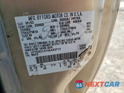 Zdjęcie 13 z 13 samochodu: 2004 FORD F250 SUPER DUTY VIN:1FTNX21S74EA92715 - miniatura