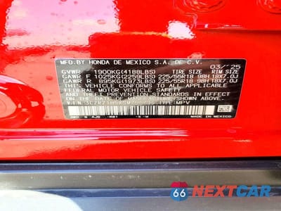 Zdjęcie 12 z 12 samochodu: 2025 HONDA HR-V SPORT VIN:3CZRZ1H5XSM751796 - miniatura
