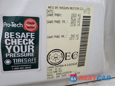 Zdjęcie 12 z 12 samochodu: 2013 NISSAN ALTIMA 2.5 S 4DR VIN:1N4AL3AP9DN416068 - miniatura