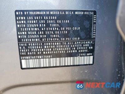 Zdjęcie 14 z 14 samochodu: 2024 VOLKSWAGEN TIGUAN SE VIN:3VVMB7AX7RM175681 - miniatura
