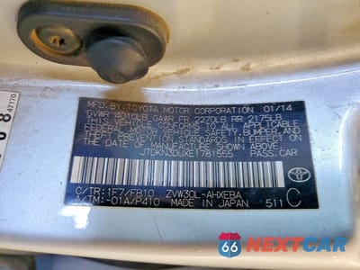 Zdjęcie 13 z 13 samochodu: 2014 TOYOTA PRIUS ONE VIN:JTDKN3DUXE1781555 - miniatura