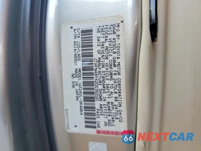 Zdjęcie 12 z 12 samochodu: 2002 LEXUS SC 430 VIN:JTHFN48YX20030220 - miniatura