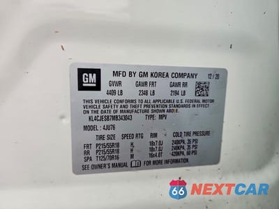Zdjęcie 13 z 13 samochodu: 2021 BUICK ENCORE PREFERRED VIN:KL4CJESB7MB343043 - miniatura