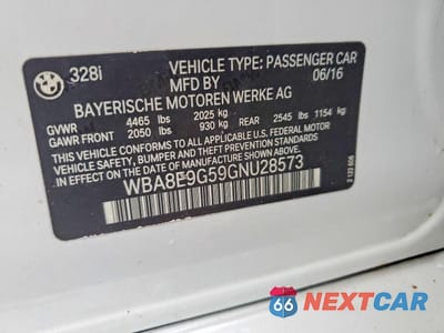Zdjęcie 13 z 13 samochodu: 2016 BMW 328 I SULEV VIN:WBA8E9G59GNU28573 - miniatura