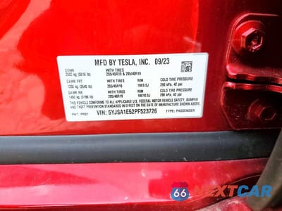 Zdjęcie 13 z 13 samochodu: 2023 TESLA MODEL S VIN:5YJSA1E52PF523726 - miniatura