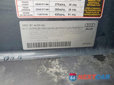 Zdjęcie 12 z 12 samochodu: 2012 AUDI A3 PREMIUM VIN:WAUBEAFM0CA151801 - miniatura