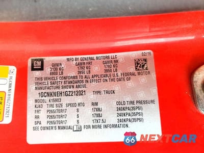 Zdjęcie 12 z 12 samochodu: 2016 CHEVROLET SILVERADO K1500 VIN:1GCNKNEH1GZ212021 - miniatura