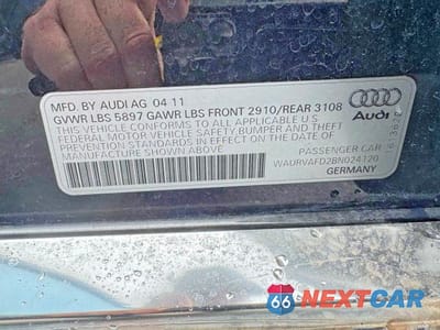 Zdjęcie 10 z 12 samochodu: 2011 AUDI A8 L QUATTRO VIN:WAURVAFD2BN024120 - miniatura