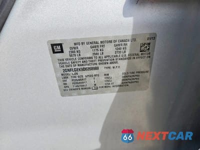 Zdjęcie 12 z 12 samochodu: 2013 CHEVROLET EQUINOX LTZ VIN:2GNFLGEK9D6268988 - miniatura