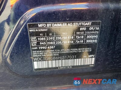 Zdjęcie 13 z 13 samochodu: 2017 MERCEDES-BENZ GLA 250 4MATIC VIN:WDCTG4GB6HJ317031 - miniatura