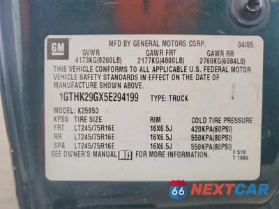 Zdjęcie 12 z 12 samochodu: 2005 GMC SIERRA K2500 HEAVY DUTY VIN:1GTHK29GX5E294199 - miniatura