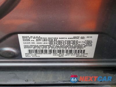 Zdjęcie 14 z 14 samochodu: 2015 MITSUBISHI OUTLANDER SPORT SE VIN:4A4AP4AWXFE043470 - miniatura