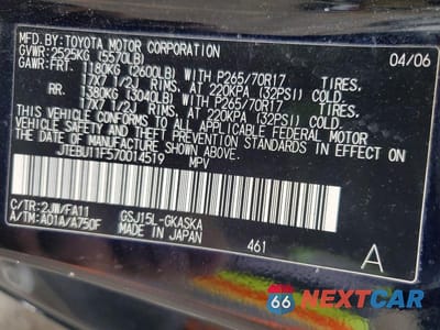Zdjęcie 13 z 13 samochodu: 2007 TOYOTA FJ CRUISER BASE VIN:JTEBU11F570014519 - miniatura