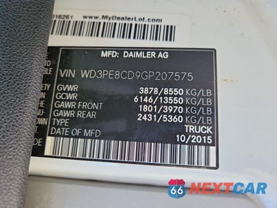 Zdjęcie 13 z 13 samochodu: 2016 MERCEDES-BENZ SPRINTER 2500 VIN:WD3PE8CD9GP207575 - miniatura