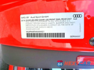 Zdjęcie 12 z 12 samochodu: 2019 AUDI RS5 VIN:WUAPWAF54KA904021 - miniatura