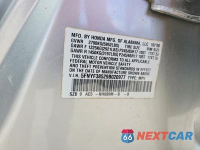 Zdjęcie 14 z 14 samochodu: 2009 HONDA PILOT EXL VIN:5FNYF38529B020977 - miniatura