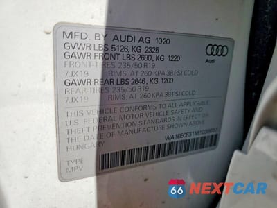 Zdjęcie 14 z 14 samochodu: 2021 AUDI Q3 PREMIUM PLUS S LINE 45 VIN:WA1EECF31M1039037 - miniatura