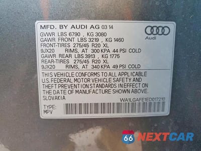 Zdjęcie 13 z 13 samochodu: 2014 AUDI Q7 PREMIUM PLUS VIN:WA1LGAFE1ED017210 - miniatura