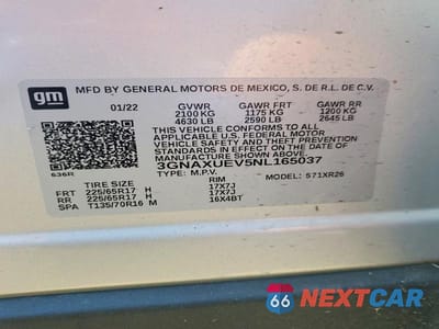 Zdjęcie 13 z 13 samochodu: 2022 CHEVROLET EQUINOX LT VIN:3GNAXUEV5NL165037 - miniatura