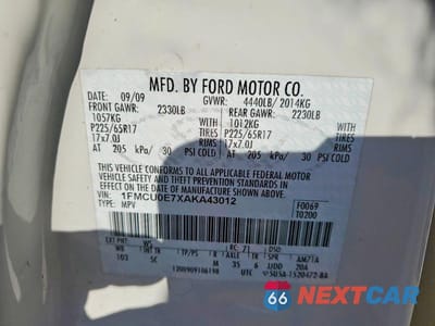 Zdjęcie 13 z 13 samochodu: 2010 FORD ESCAPE LIMITED VIN:1FMCU0E7XAKA43012 - miniatura