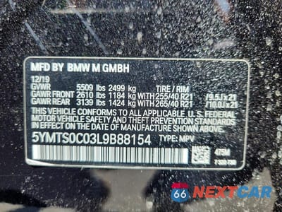 Zdjęcie 13 z 13 samochodu: 2020 BMW X3 M COMPETITION VIN:5YMTS0C03L9B88154 - miniatura