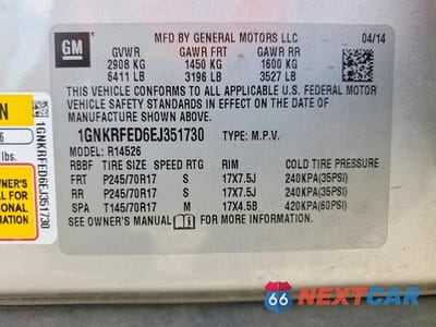 Zdjęcie 13 z 13 samochodu: 2014 CHEVROLET TRAVERSE LS VIN:1GNKRFED6EJ351730 - miniatura