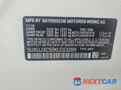 Zdjęcie 13 z 13 samochodu: 2019 BMW X4 XDRIVE30I VIN:5UXUJ3C50KLG53289 - miniatura