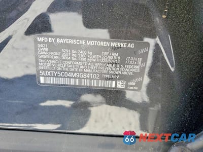 Zdjęcie 13 z 13 samochodu: 2021 BMW X3 XDRIVE30I VIN:5UXTY5C04M9G84102 - miniatura