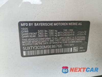 Zdjęcie 13 z 13 samochodu: 2021 BMW X3 SDRIVE30I VIN:5UXTY3C00M9E86766 - miniatura