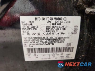 Zdjęcie 13 z 13 samochodu: 2011 FORD EXPLORER XLT VIN:1FMHK8D86BGA57742 - miniatura