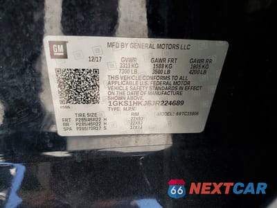 Zdjęcie 13 z 13 samochodu: 2018 GMC YUKON XL DENALI VIN:1GKS1HKJ6JR224689 - miniatura