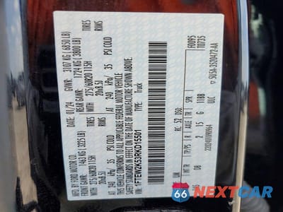 Zdjęcie 14 z 14 samochodu: 2024 FORD F150 STX VIN:1FTEW2K53RKD15501 - miniatura