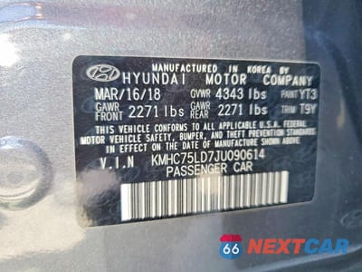 Zdjęcie 12 z 12 samochodu: 2018 HYUNDAI IONIQ LIMITED VIN:KMHC75LD7JU090614 - miniatura