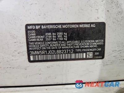 Zdjęcie 13 z 13 samochodu: 2020 BMW 330I VIN:3MW5R1J02L8B23712 - miniatura