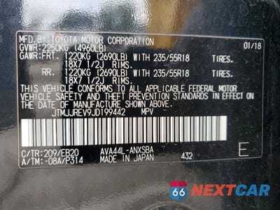 Zdjęcie 13 z 13 samochodu: 2018 TOYOTA RAV4 HV SE VIN:JTMJJREV9JD199442 - miniatura