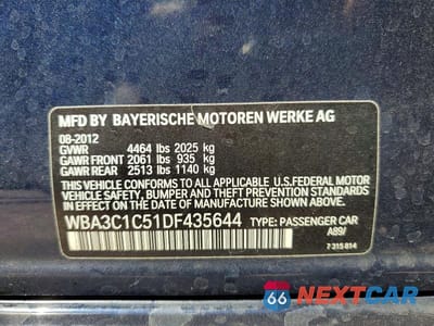 Zdjęcie 12 z 12 samochodu: 2013 BMW 328 I SULEV VIN:WBA3C1C51DF435644 - miniatura