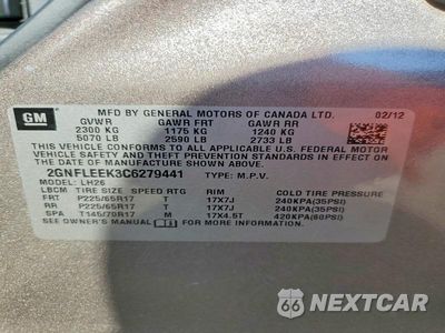 Zdjęcie 13 z 13 samochodu: 2012 CHEVROLET EQUINOX LT VIN:2GNFLEEK3C6279441 - miniatura