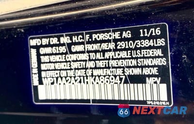 Zdjęcie 10 z 14 samochodu: 2017 PORSCHE CAYENNE VIN:WP1AA2A21HKA86947 - miniatura