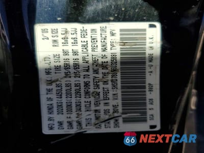 Zdjęcie 13 z 13 samochodu: 2005 HONDA CR-V SE VIN:SHSRD78965U325891 - miniatura