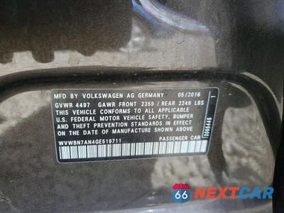 Zdjęcie 12 z 12 samochodu: 2016 VOLKSWAGEN CC BASE VIN:WVWBN7AN4GE519711 - miniatura