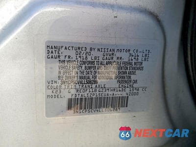Zdjęcie 12 z 12 samochodu: 2020 NISSAN KICKS SV VIN:3N1CP5CV4LL506289 - miniatura