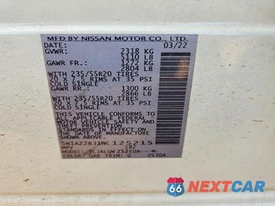 Zdjęcie 13 z 13 samochodu: 2022 NISSAN MURANO SV VIN:5N1AZ2BJ1NC125215 - miniatura