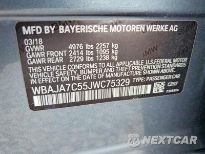 Zdjęcie 12 z 12 samochodu: 2018 BMW 530 XI VIN:WBAJA7C55JWC75329 - miniatura