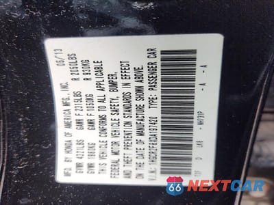 Zdjęcie 12 z 12 samochodu: 2013 HONDA ACCORD EXL VIN:1HGCR2F8XDA197420 - miniatura