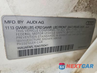 Zdjęcie 12 z 12 samochodu: 2014 AUDI A4 PREMIUM VIN:WAUAFAFL1EA075041 - miniatura