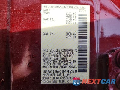 Zdjęcie 13 z 13 samochodu: 2009 NISSAN MAXIMA 3.5 S VIN:1N4AA51E69C844280 - miniatura
