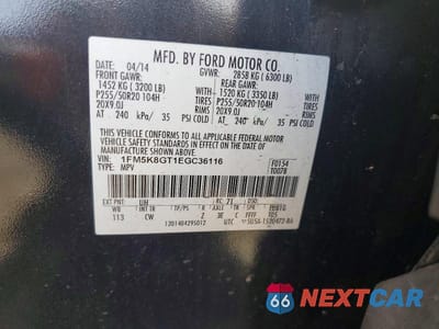 Zdjęcie 13 z 13 samochodu: 2014 FORD EXPLORER SPORT VIN:1FM5K8GT1EGC36116 - miniatura