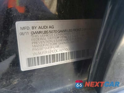 Zdjęcie 12 z 12 samochodu: 2012 AUDI A4 PREMIUM VIN:WAUSFAFL0CA050603 - miniatura